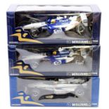 A Minichamps Williams Formula One Team 1/18 scale boxed diecast group, to include an FW22 BMW Ralf