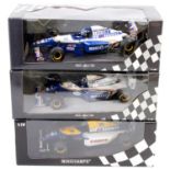 A Minichamps 1/18 scale Williams Renault boxed diecast group, three various examples to include a