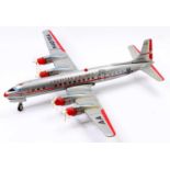 A Yonazawa of Japan tinplate and battery operated model of an American Airlines DC-7C California