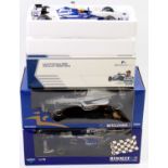 A Minichamps 1/18 scale Williams F1 boxed diecast group to include a 2002 launch version BMW FW23,