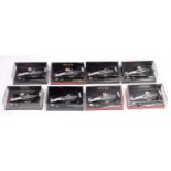 Minichamps 1/43 Formula 1 group of 8 West Mclaren Mercedes MP4/13 and MP4/14, all of David Coulthard