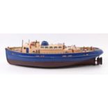 A Caldecraft kit built model of a River Man Thames motor barge tug, comprising of blue and maroon