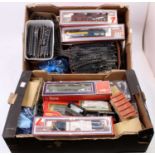 Two large trays containing 00 gauge items: 3 Lima diesels, one Lima LMS 13000; other locos; Airfix