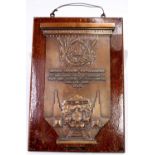 An original London Midland and Scottish Railway bronze quota league competition shield for the