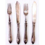 Four pieces of original LNER silver plated cutlery comprising of two knives and two forks