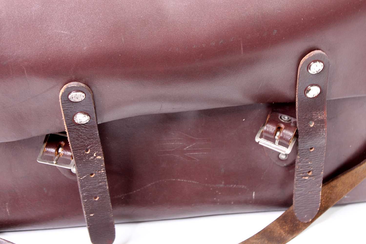 An original National Railway Leather Satchel, together with a GWR Peaked Cap with enamel badge, - Image 3 of 4