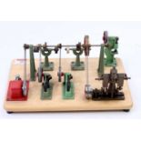 A well-made stationary steam workshop comprising of twin cylinder vertical steam engine, with