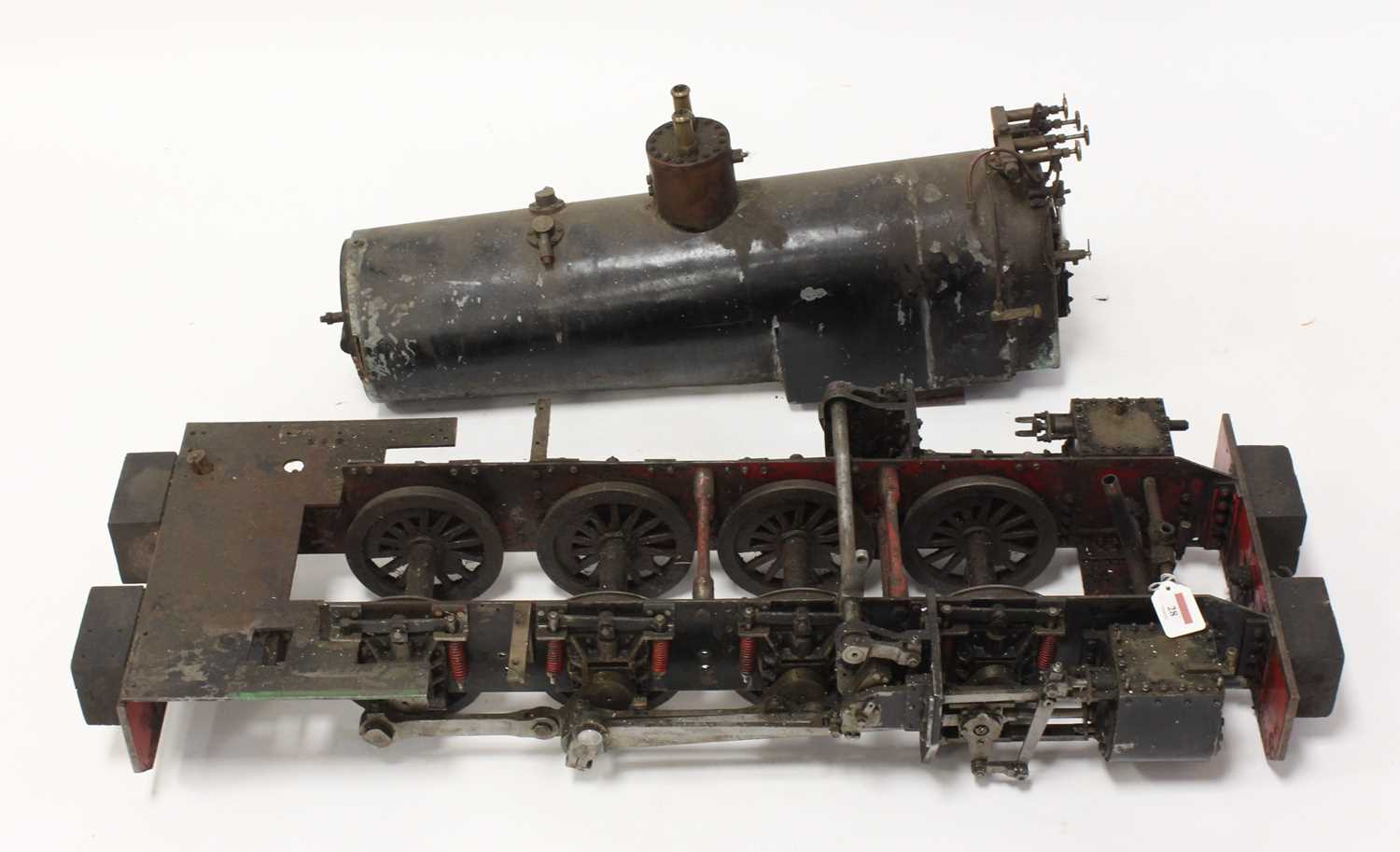 5 inch gauge colonial style 0-8-0T stripped for restoration, large heavy locomotive