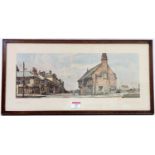 An original framed and glazed railway carriage print from a watercolour by F W Baldwin depicting