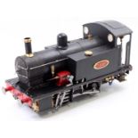 From LBSC Designs a well-made live steam "Juliet" 0-4-0 tank locomotive, hand painted in black and