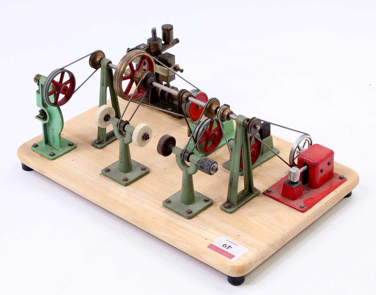 A well-made stationary steam workshop comprising of twin cylinder vertical steam engine, with - Image 2 of 3