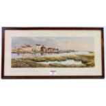 An original framed and glazed railway carriage print depicting the River Blythe at Southwold near