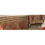 Two small Turkish woollen Kelim rugs, the larger 95 x 82cm