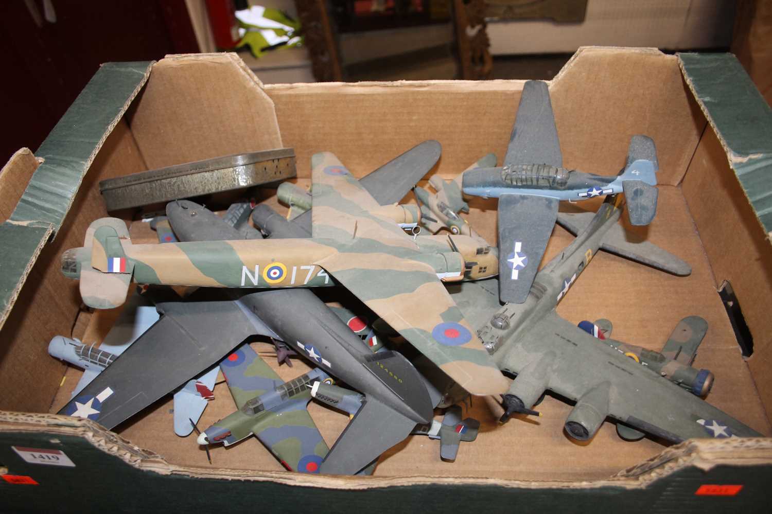 Four trays of mixed diecast, wooden and resin kit built and manufactured aircraft to include an - Image 2 of 5