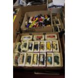 Three trays containing a collection of mixed loose and boxed Lledo Days Gone diecast vehicles