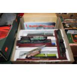 A collection of mixed railway displa locomotives and related train collectables