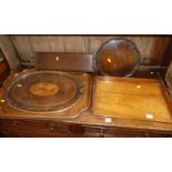 Five various early 20th century mahogany serving trays