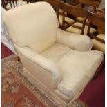 A contemporary Howard & Sons fabric upholstered easy armchair, with removable squab cushion,