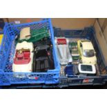 Two trays of mixed scale 1/18 and similar diecast vehicles to include a Polistil Ferrari GTO, a