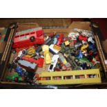 A collection of mixed playworn loose diecast to include a Dinky Toys Corvette Stingray, a Corgi Toys