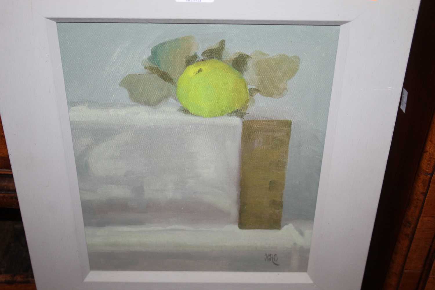 Helen Bartholomew (b.1962) - Green apple, acrylic on canvas board, signed lower right, 29 x 23. - Image 2 of 8