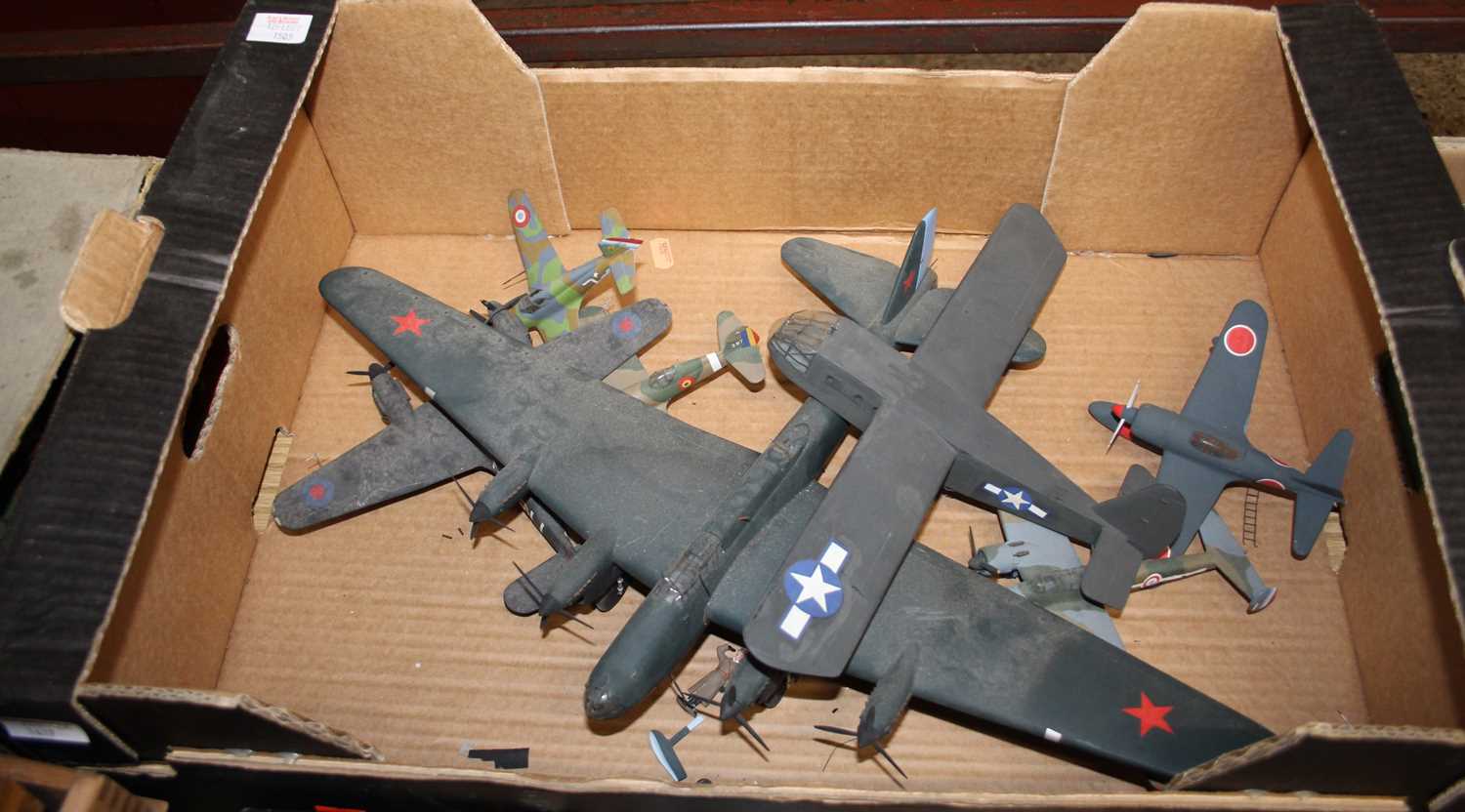 Four trays of mixed diecast, wooden and resin kit built and manufactured aircraft to include an - Image 5 of 5