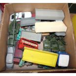 One tray of mixed play worn diecast vehicles to include Dinky Toys, Corgi and others, specific