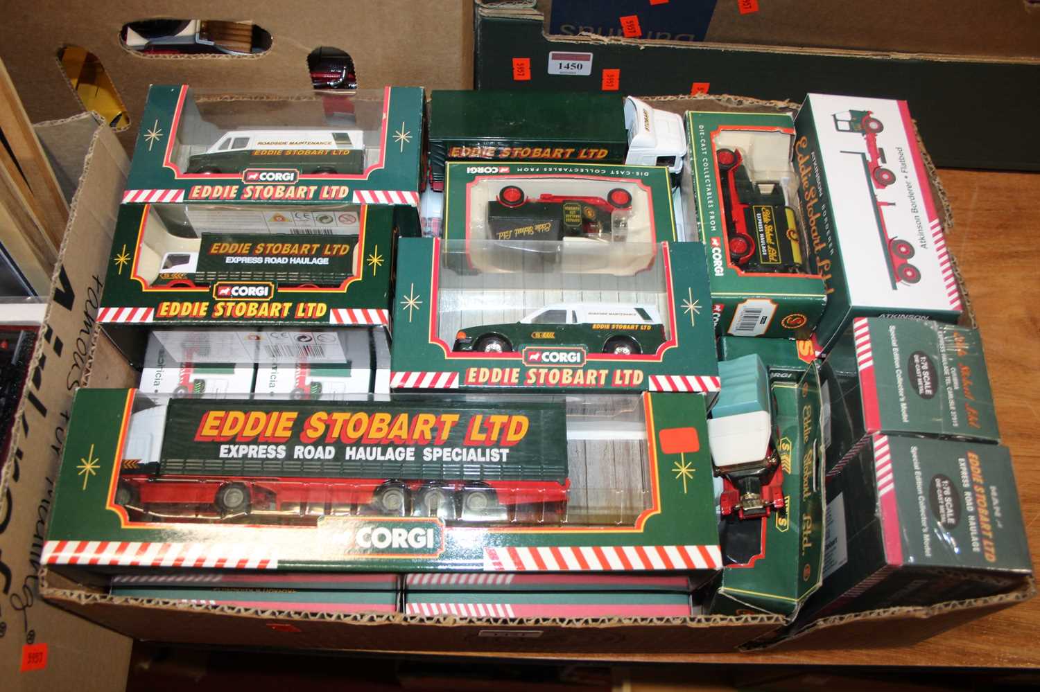 A collection of boxed Corgi and Atlas Edition Eddie Stobart diecasts to include a Ford Escort van,