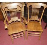 A set of six Belgian oak stickback dining chairs (4+2)