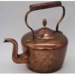 A large Victorian copper range kettle, h.35cm