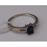 A Jesabi white metal, sapphire and diamond set dress ring, 1.8g, stamped 585, size M
