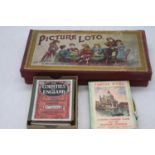 A Jaques Picture Lotto game; together with various other card games