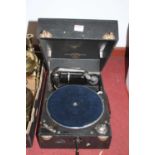 A vintage portable record player