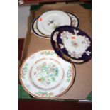 A collection of ceramics, to include a Coalport floral decorated porcelain side plate