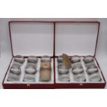 Two sets of six Italian Preziosi crystal tumblers, boxed