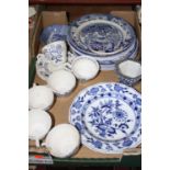 A collection of 19th century and later ceramics, to include two Meissen plates (a/f)