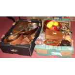 Two boxes of miscellaneous items, to include treen