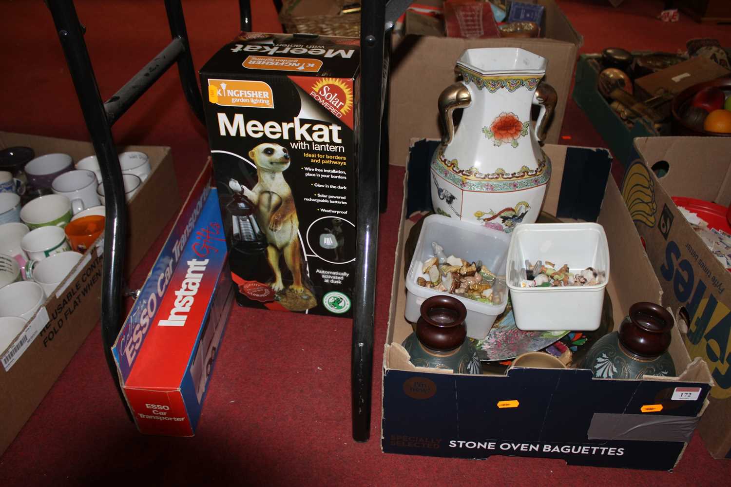 A collection of miscellaneous items, to include a pair of Lovatt's stoneware vases, a Meerkat garden