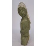 Timothy Mupotaringa - The Shy Girl, polished hardstone, Shona sculpture, h.44cm