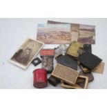 A collection of miscellaneous items to include snuff boxes