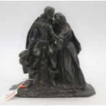A bronze figure group of a 17th century courting couple, height 21cm