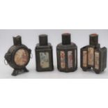 A collection of four reproduction Chinese tea caddies, h.18cm