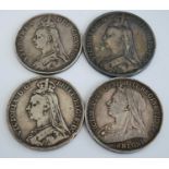 Great Britain, 1889 double florin, Victoria jubilee bust, rev; crowned quartered shields, sceptres