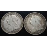 Great Britain, 1897 crown, Victoria veiled bust; rev; St George and Dragon above date, together with