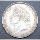 Great Britain, 1821 crown, George IIII laureate bust, rev; St George and Dragon above date,