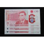 Great Britain, Bank of England polymer £50 note AA58 831629, Chief Cashier Sarah John, together with