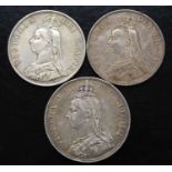 Great Britain, 1890 crown, Victoria jubilee bust, rev: St George and Dragon above date, together