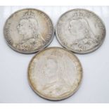 Great Britain, 1887 crown, Victoria jubilee bust, rev; St George and Dragon above date, together