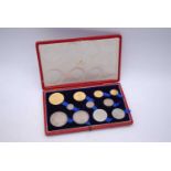 Great Britain, 1887 eleven coin specimen set, Queen Victoria jubilee, gold £5 to half sovereign,