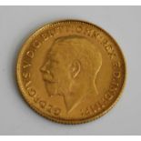 Great Britain, 1911 gold half sovereign, George V, rev: St George and Dragon above date. (1)